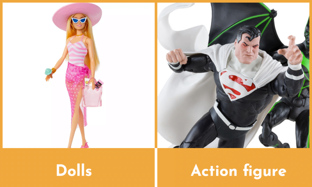What is the difference between a doll and an action figure image 1