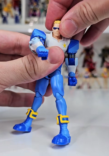 Front and rear views of the articulated character figure