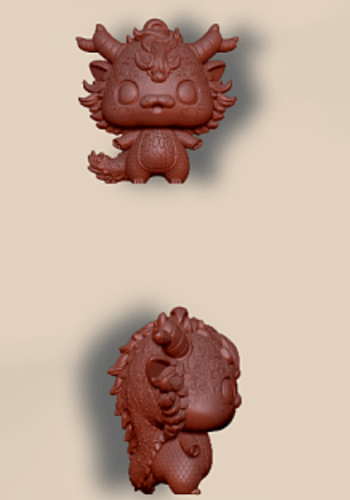 Front and side views of the unpainted Baishao 3D character sculpt