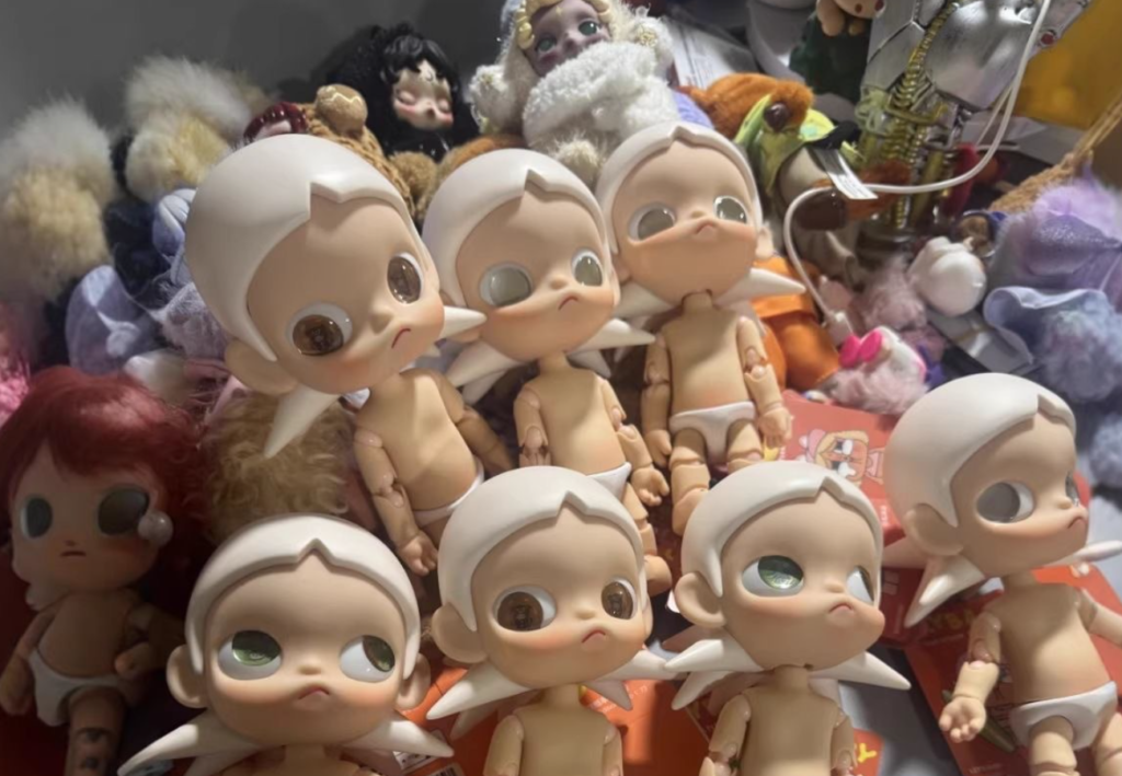 Multiple Gazi articulated doll bodies prepared for styling and assembly
